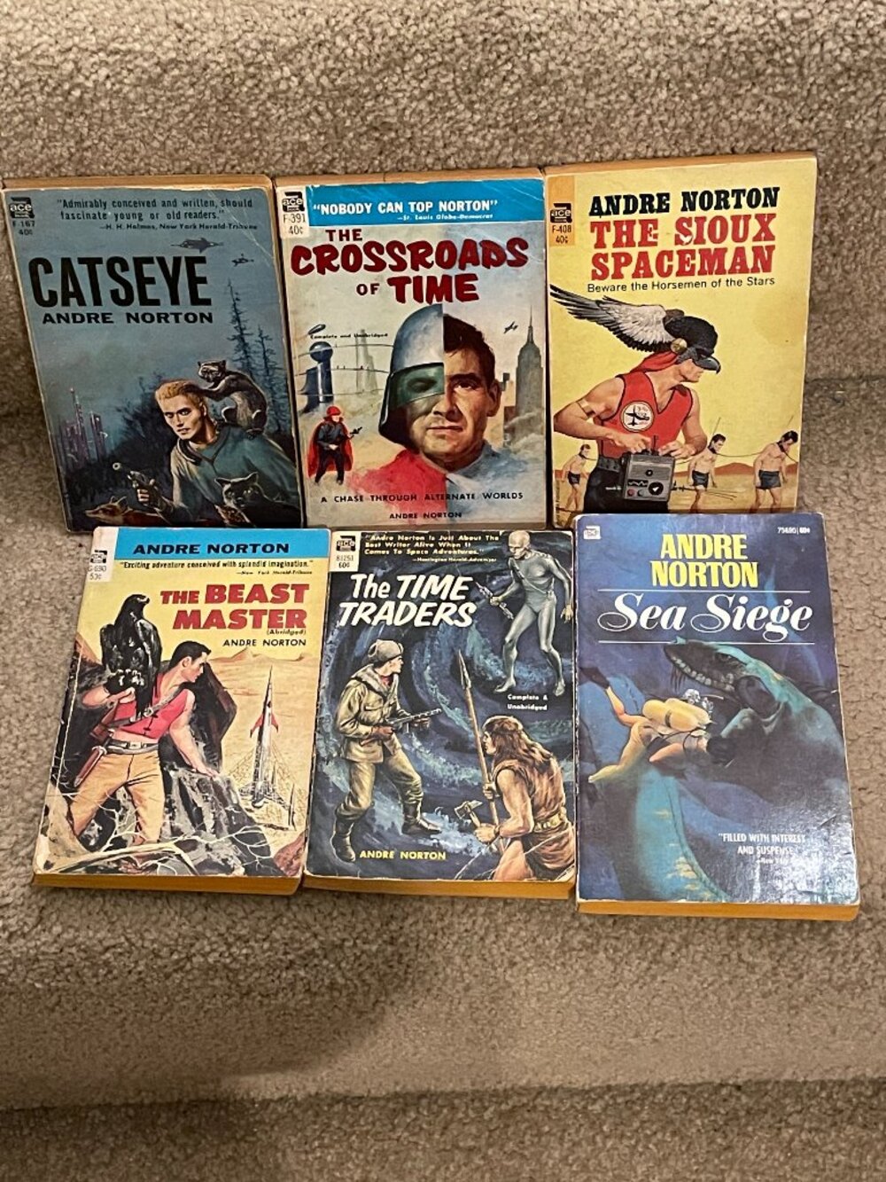 ACE 1956 VTG ANDRE NORTON Sioux Spaceman TIME TRADERS Catseye CROSSROADS OF TIME